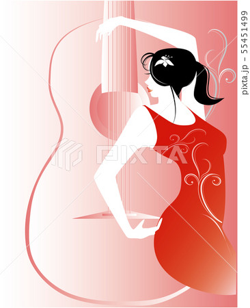 ダンス、女性、踊り、フラメンコ 55451499