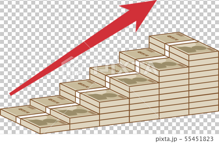 堆鈔票和箭頭_紅色2 堆鈔票和箭頭_紅色2 55451823