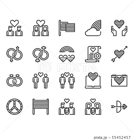 Lgbt And Decoration Icon Set Vector Illustrationのイラスト素材