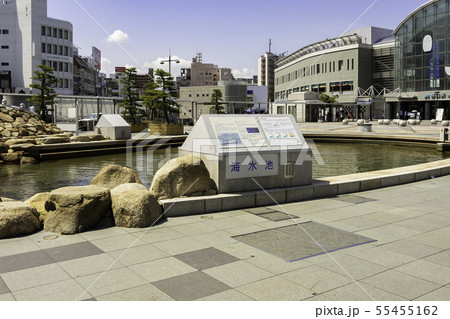JR高松駅 駅前広場 海水池 香川県高松市 JR高松駅 駅前広場 海水池 香川県高松市 55455162