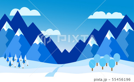 Vector illustration of winter mountain landscape - 55456196