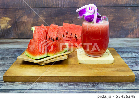 Fresh watermelon juice and fruit juice for hot Fresh watermelon juice and fruit juice for hot 55456248