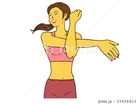 ストレッチをするヨガインストラクターの女性 55456915