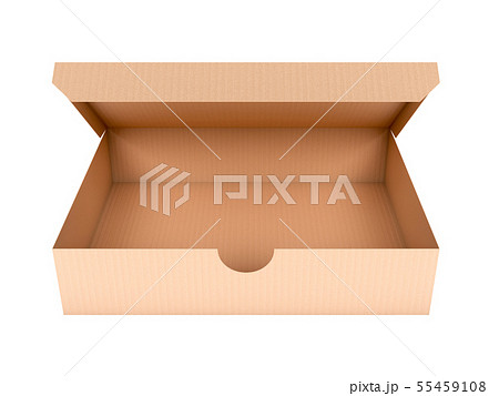 Flat brown paper box. Open carton. 3d rendering illustration isolated Flat brown paper box. Open carton. 3d rendering illustration isolated 55459108