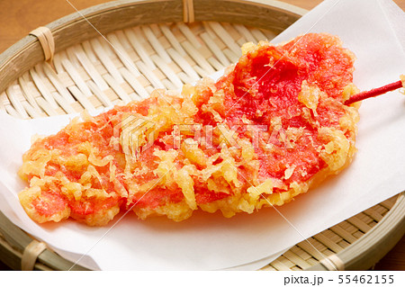 紅しょうがの天ぷら の写真素材