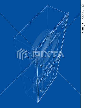 Firefighter tool in fire hose cabinet. Vector Firefighter tool in fire hose cabinet. Vector 55462616