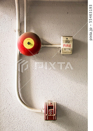 Fire alarm switch on the wall Fire alarm switch on the wall 55463193