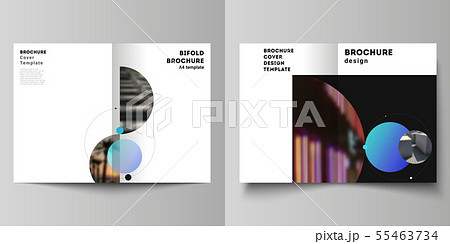 Vector layout of two A4 format modern cover mockups design templates for bifold brochure, flyer Vector layout of two A4 format modern cover mockups design templates for bifold brochure, flyer 55463734