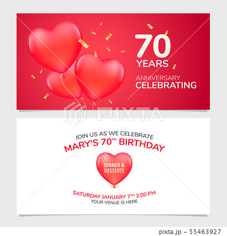 70 years anniversary invitation vector 55463927
