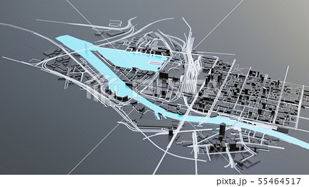 3D futuristic city architecture 55464517