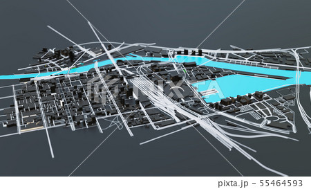3D futuristic city architecture 3D futuristic city architecture 55464593