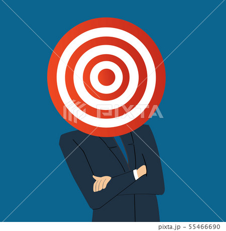 businessman with target archery head  55466690