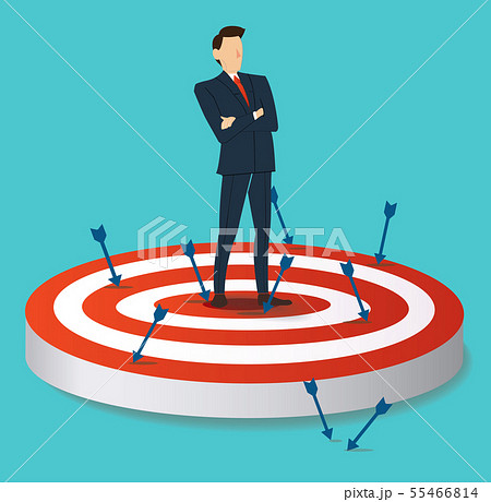 businessman standing on target archery 55466814