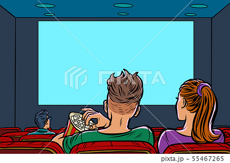 couple in the cinema eating popcorn and watching a movie couple in the cinema eating popcorn and watching a movie 55467265