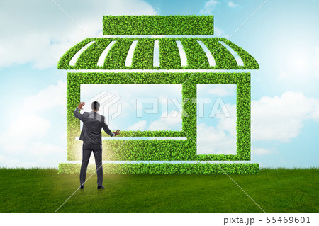 Businessman in green housing concept 55469601
