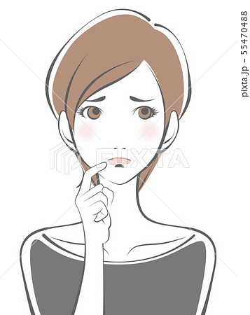 若い女性（悩み） 55470488