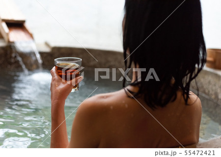 woman at the hot sprin woman at the hot sprin 55472421