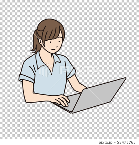 Woman work personal computer business Woman work personal computer business 55473763