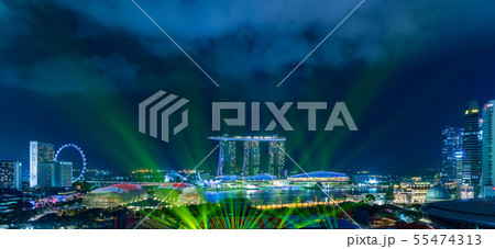 シンガポールの都市風景 夜景 シンガポールの都市風景 夜景 55474313