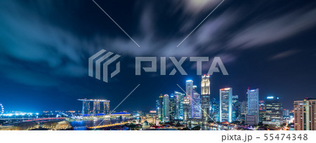 シンガポールの都市風景　夜景 55474348