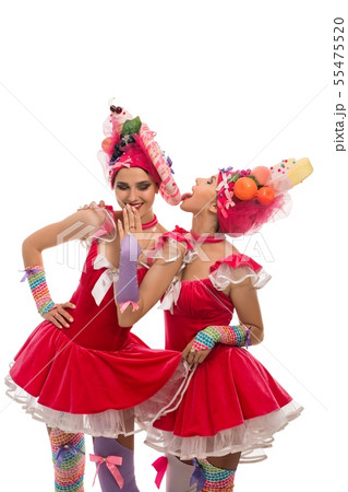 Showgirls dancing in original dresses view 55475520