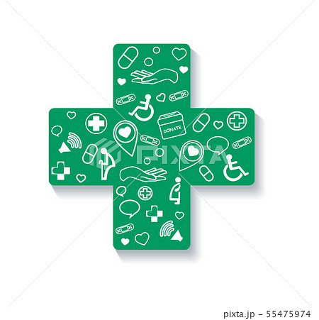 Charity, donation in cross medical icon 55475974