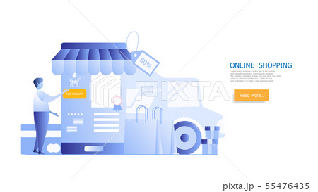 online shopping concept, man shopping on 55476435