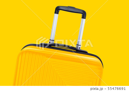 Yellow suitcase trunk luggage isolated same color Yellow suitcase trunk luggage isolated same color 55476691