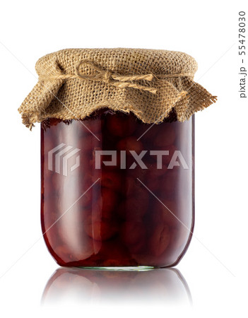 cherry jam in jar isolated 55478030