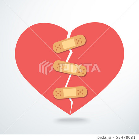 sticking plaster on broken heart icon vector 55478031