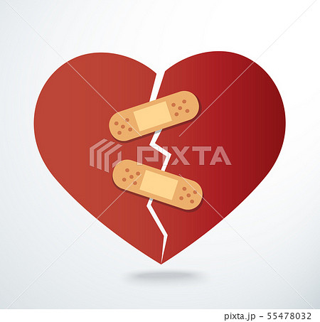 sticking plaster on broken heart icon vector sticking plaster on broken heart icon vector 55478032