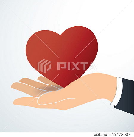 hand holding the heart vector 55478088