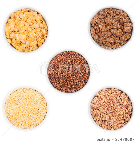 White bowl with natural organic granola cereal 55478687