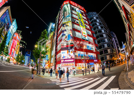 東京 秋葉原 夜の電気街 東京 秋葉原 夜の電気街 55479790
