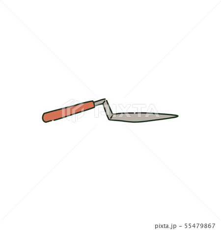 Pointing trowel or palette knife in side view sketch style Pointing trowel or palette knife in side view sketch style 55479867
