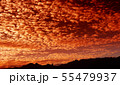 Dramatic landscape with red cloudy sky 55479937