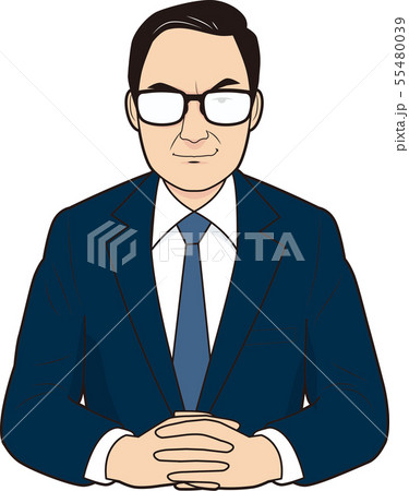 ニヤリとする男性面接官 55480039