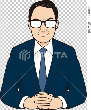 ニヤリとする男性面接官 55480039