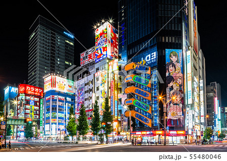 東京 秋葉原 夜の電気街 東京 秋葉原 夜の電気街 55480046