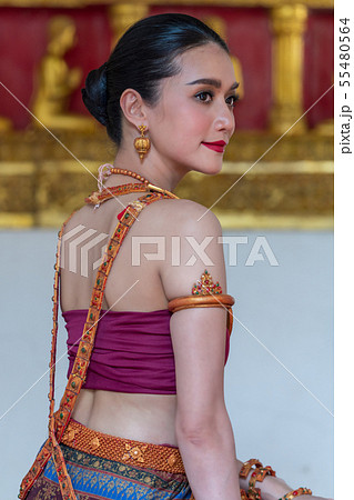 portrait women in thai traditional costumes 55480564