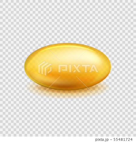 Oil capsule. Vitamin pill omega 3 fish oil, fatty organic acid medical diet nutrient. Cosmetic gold 55481724