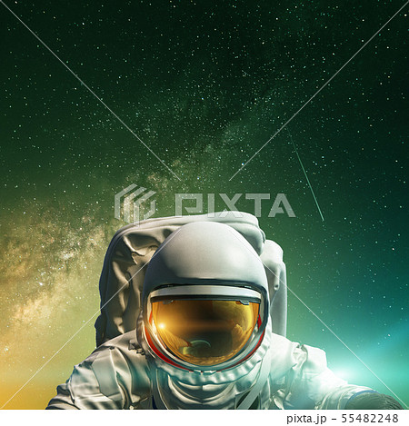 Concept of conquering the universe by the human race. Elements of this image furnished by NASA 55482248