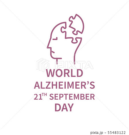 Line Logo Fo Alzheimer S Dayのイラスト素材