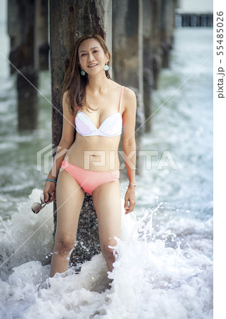 Naked Beach Asian Bikini Topless - beautiful asian younger woman wearing bikini on - Stock Photo [55485026] -  PIXTA