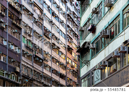 香港の密集した街並み 55485781