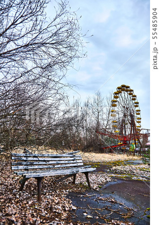 Old ferris wheel in the ghost town of Pripyat. Consequences of the accident at the Chernobil nuclear 55485904