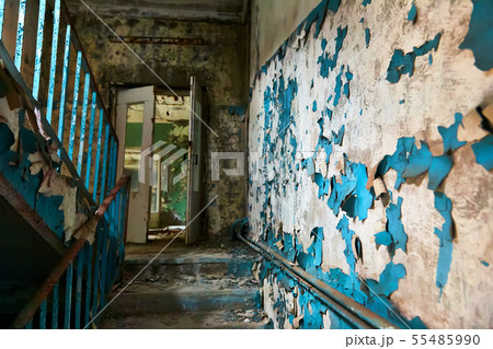 School premise in the city of Pripyat in Ukraine. Emptiness. Dampness. Exclusion Zone. Nuclear School premise in the city of Pripyat in Ukraine. Emptiness. Dampness. Exclusion Zone. Nuclear 55485990