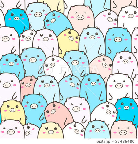 Cute pig seamless pattern background. 55486480