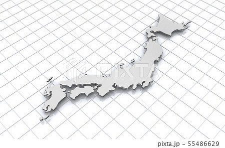 日本地図 3dのイラスト素材