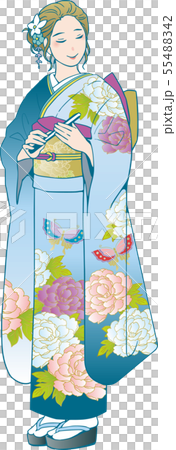 和服的女性（牡丹圖案） 55488342